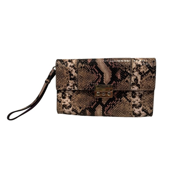 Massimo Dutti Handbags - Massimo Dutti Women's Animal Print Python Wrist Strap Purse Bag